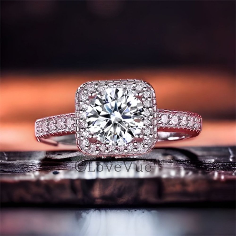 Certified 1ct. t.w. Diamond Halo Engagement Wedding Ring